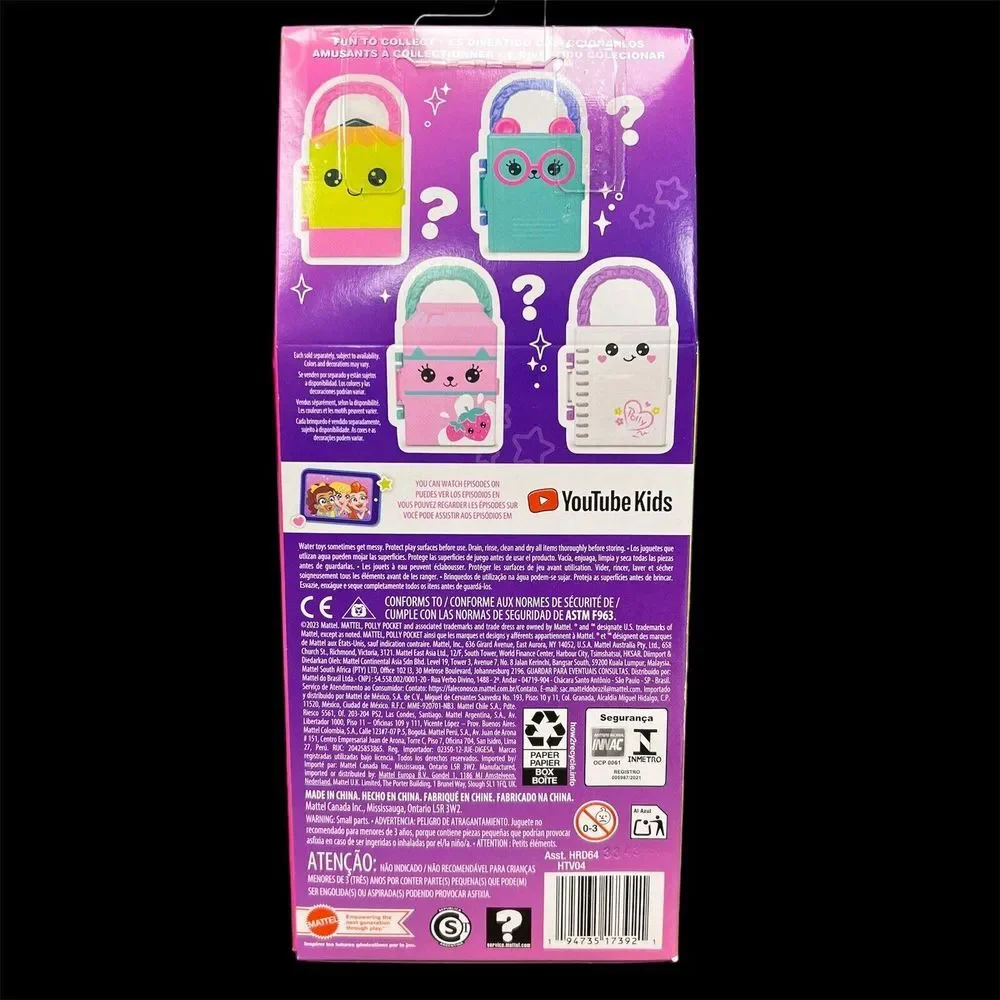 Polly‎ Pocket Lil' Styles 7 Surprises Green Case Playset Doll Accessories  - 398
